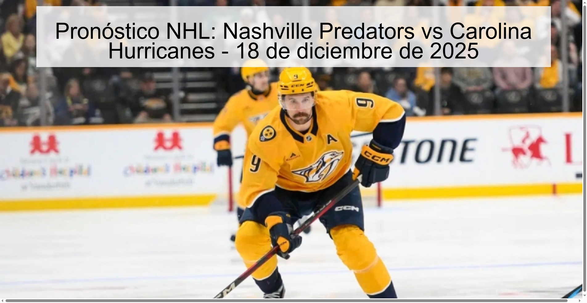 Pronóstico NHL: Nashville Predators vs Carolina Hurricanes - 18 de diciembre de 2025