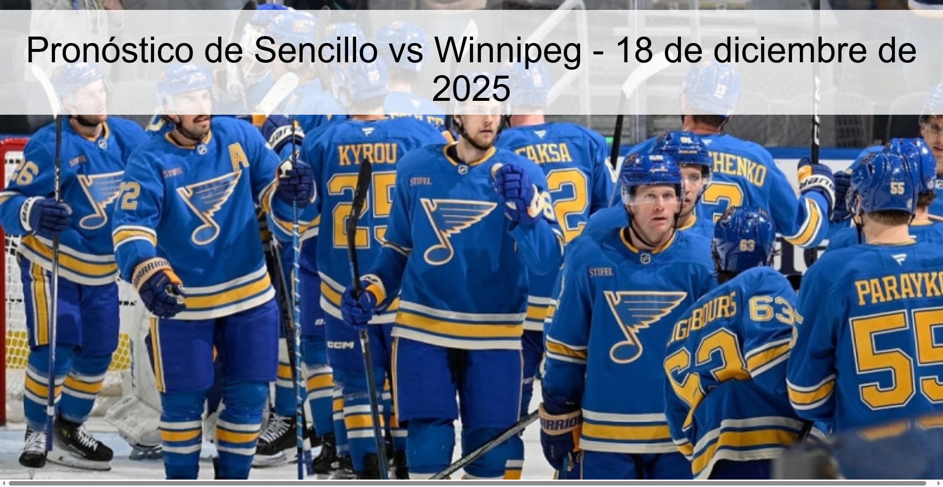Pronóstico de Sencillo vs Winnipeg - 18 de diciembre de 2025