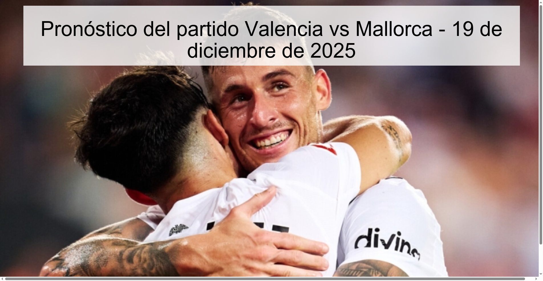 Pronóstico del partido Valencia vs Mallorca - 19 de diciembre de 2025