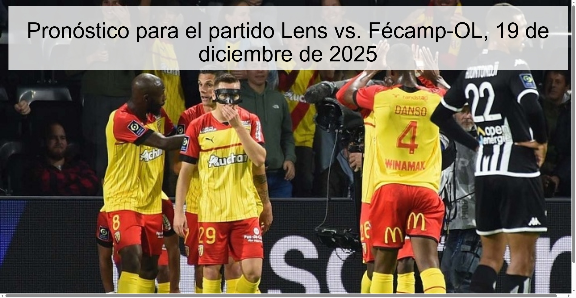 Pronóstico para el partido Lens vs. Fécamp-OL, 19 de diciembre de 2025