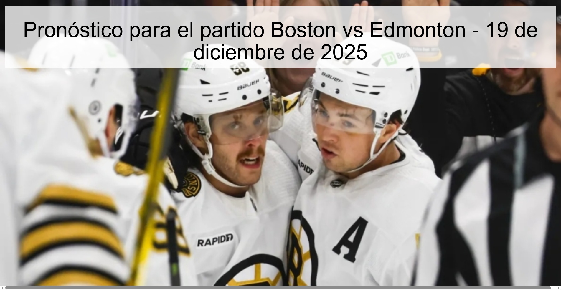 Pronóstico para el partido Boston vs Edmonton - 19 de diciembre de 2025