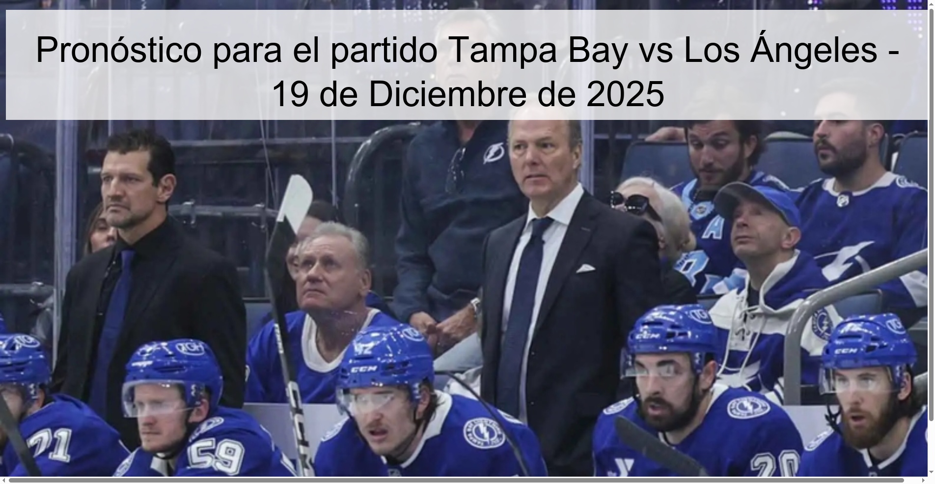 Pronóstico para el partido Tampa Bay vs Los Ángeles - 19 de Diciembre de 2025