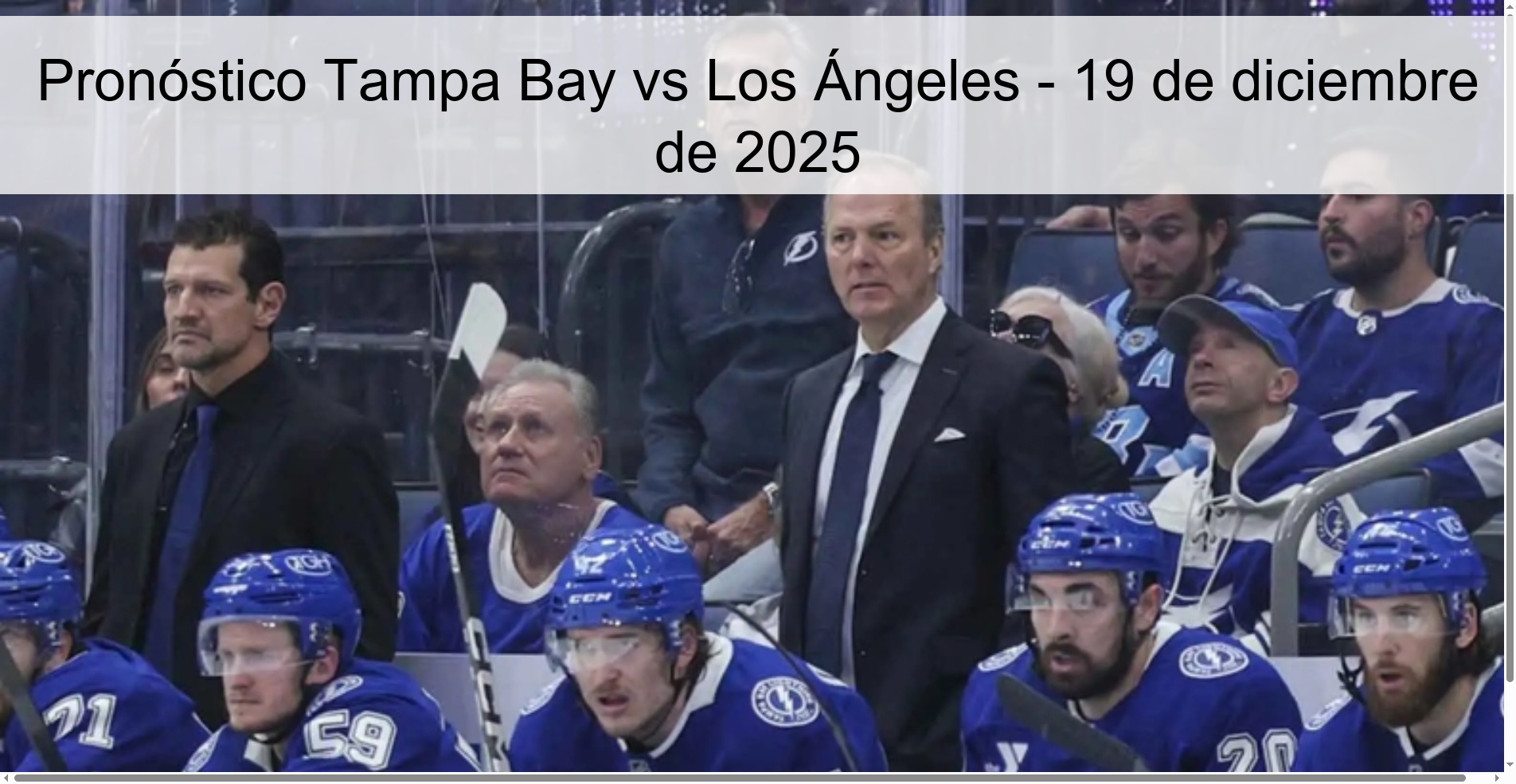 Pronóstico Tampa Bay vs Los Ángeles - 19 de diciembre de 2025