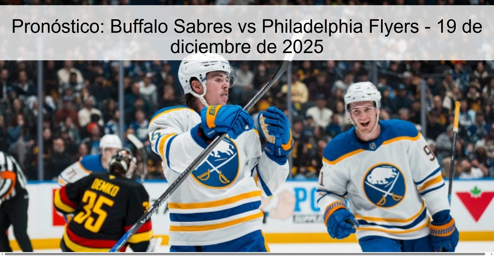 Pronóstico: Buffalo Sabres vs Philadelphia Flyers - 19 de diciembre de 2025