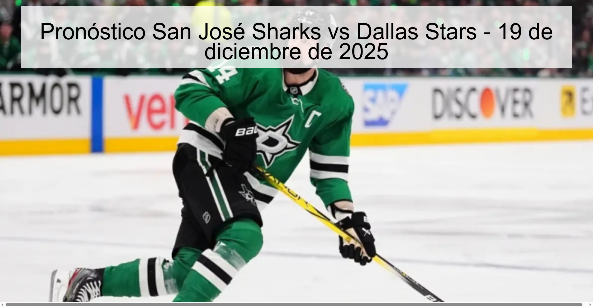 Pronóstico San José Sharks vs Dallas Stars - 19 de diciembre de 2025