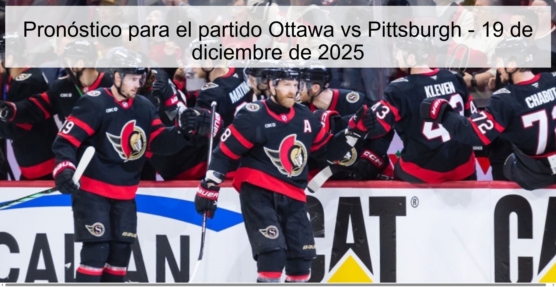 Pronóstico para el partido Ottawa vs Pittsburgh - 19 de diciembre de 2025