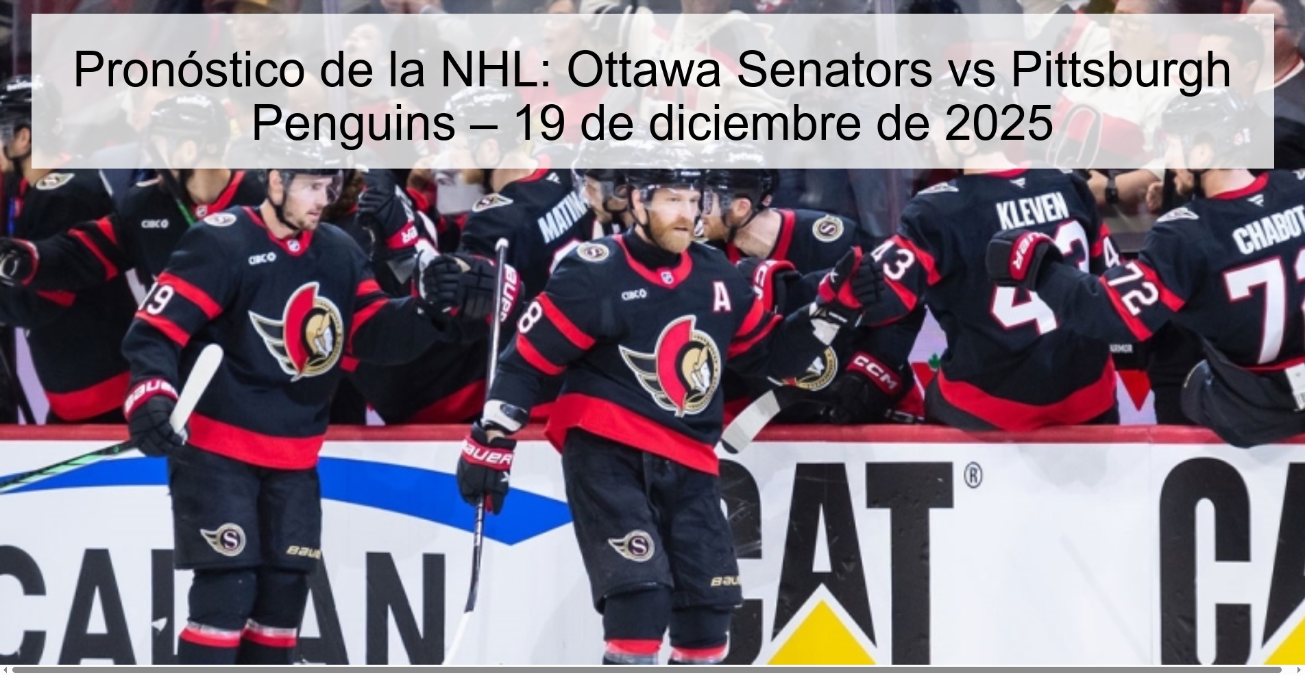 Pronóstico de la NHL: Ottawa Senators vs Pittsburgh Penguins – 19 de diciembre de 2025