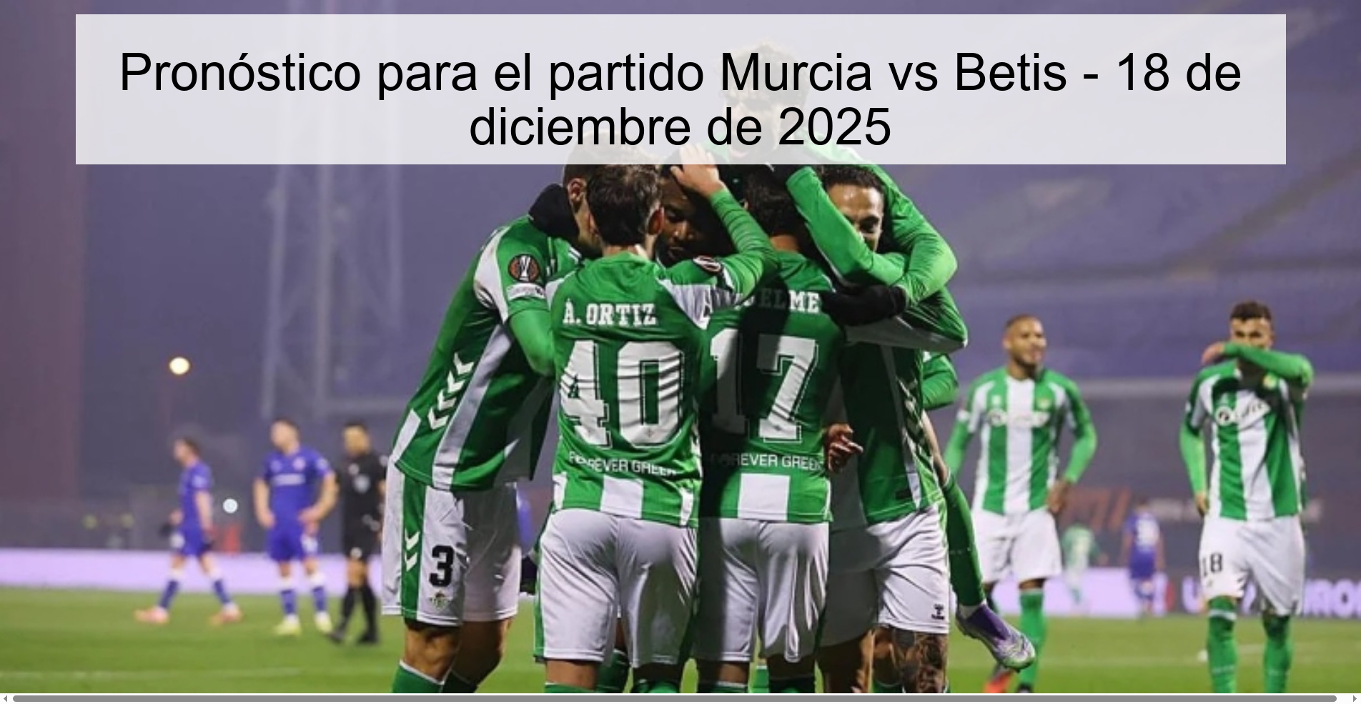 Pronóstico para el partido Murcia vs Betis - 18 de diciembre de 2025