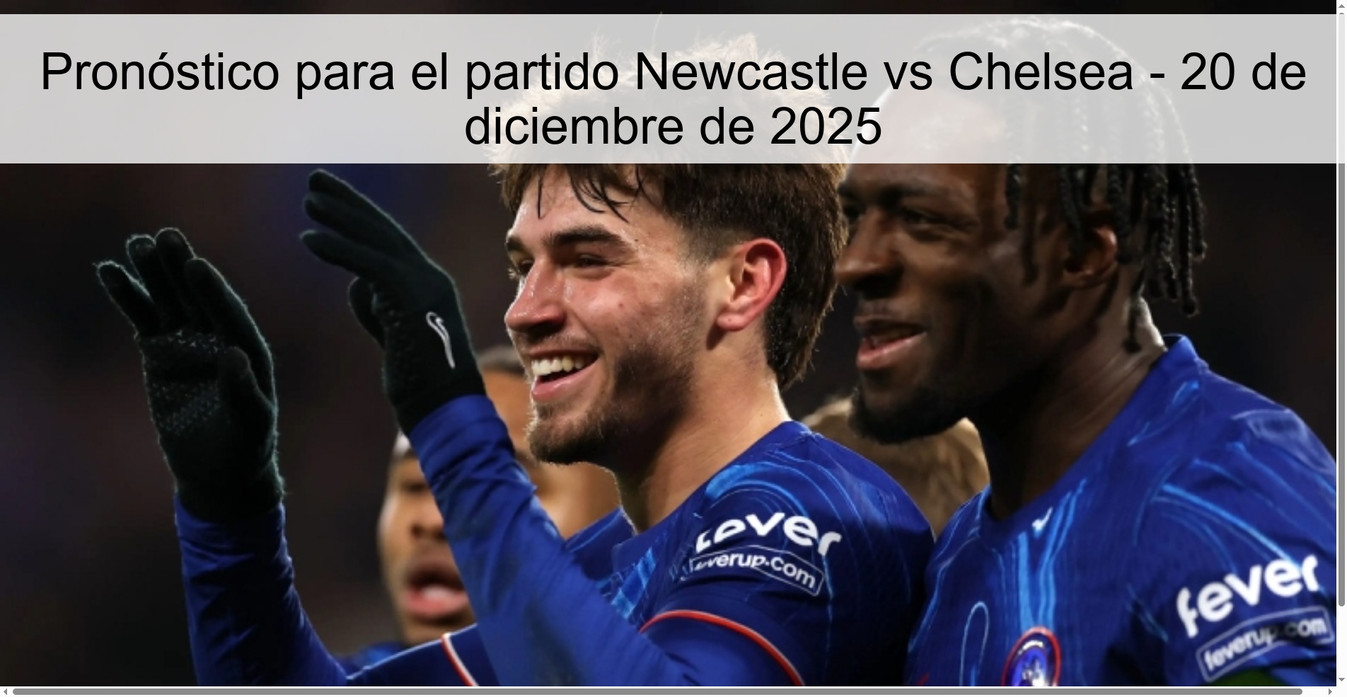 Pronóstico para el partido Newcastle vs Chelsea - 20 de diciembre de 2025