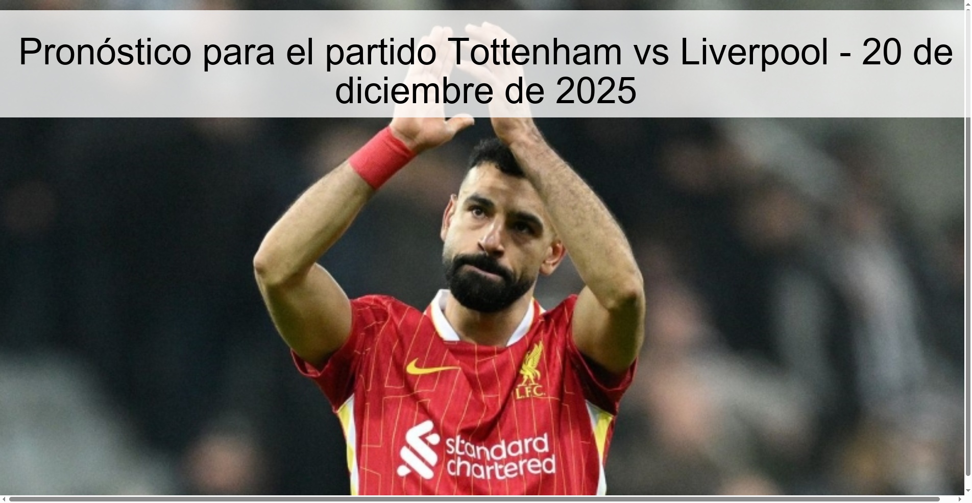 Pronóstico para el partido Tottenham vs Liverpool - 20 de diciembre de 2025