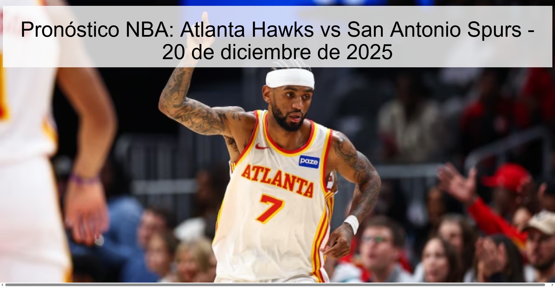 Pronóstico NBA: Atlanta Hawks vs San Antonio Spurs - 20 de diciembre de 2025