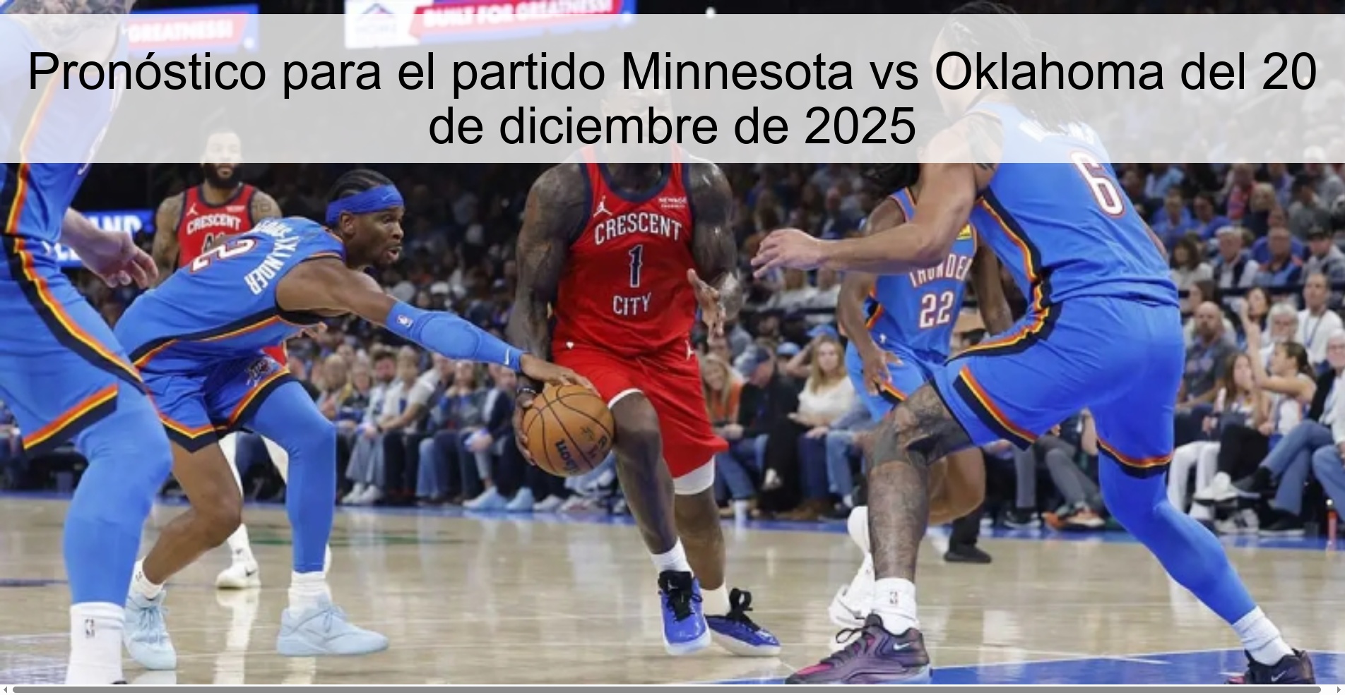 Pronóstico para el partido Minnesota vs Oklahoma del 20 de diciembre de 2025