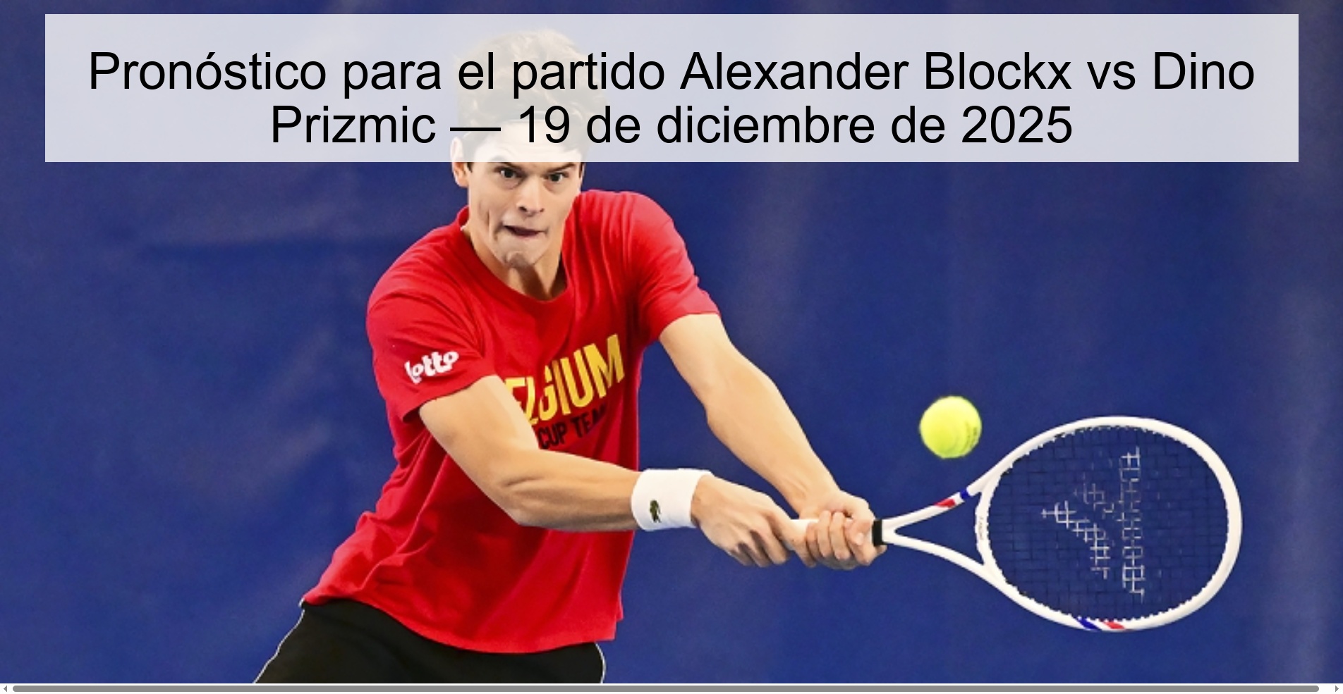 Pronóstico para el partido Alexander Blockx vs Dino Prizmic — 19 de diciembre de 2025