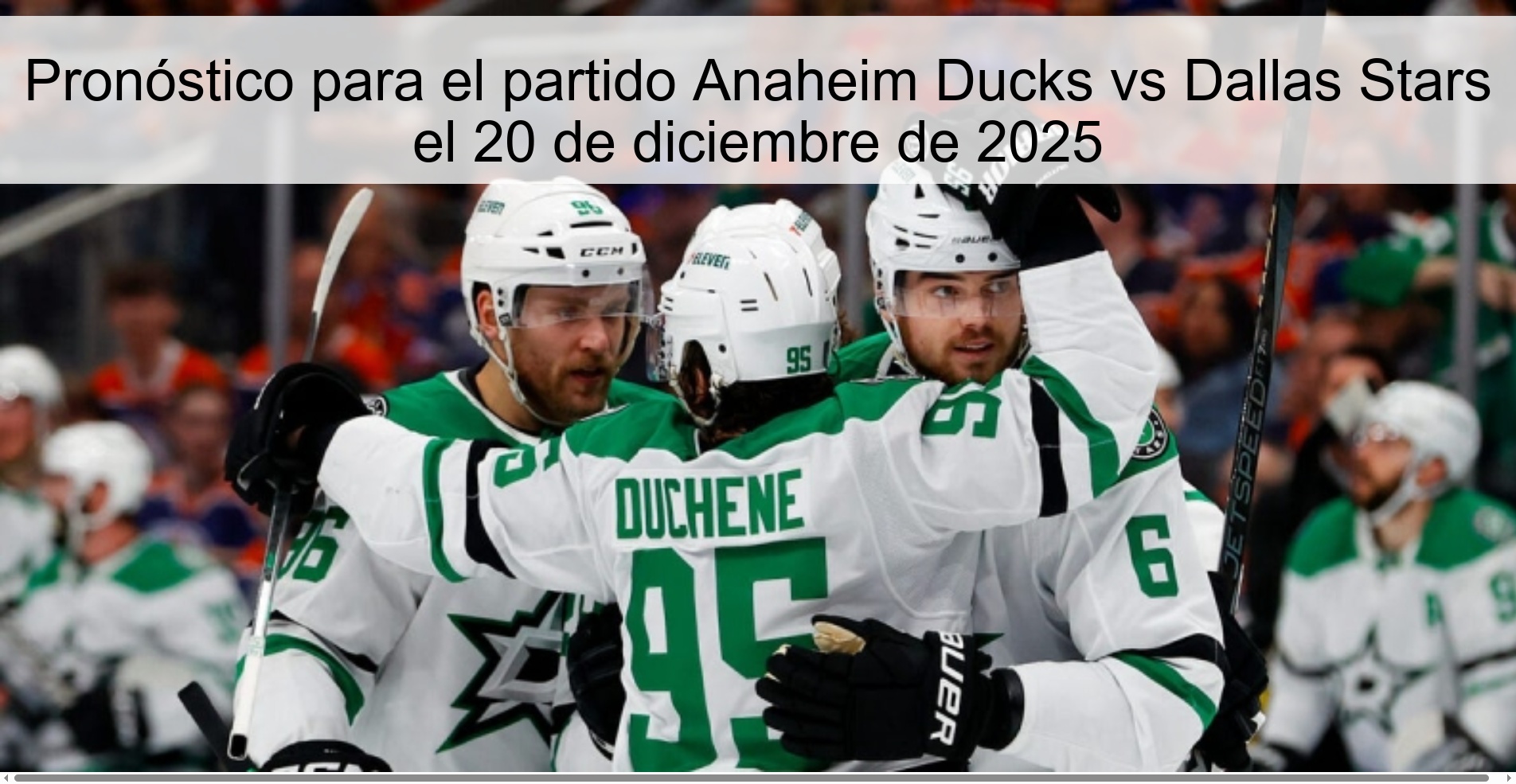 Pronóstico para el partido Anaheim Ducks vs Dallas Stars el 20 de diciembre de 2025