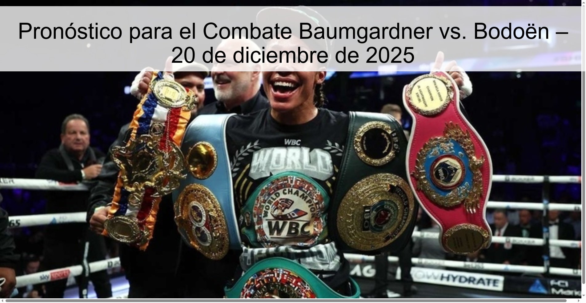 Pronóstico para el Combate Baumgardner vs. Bodoën – 20 de diciembre de 2025