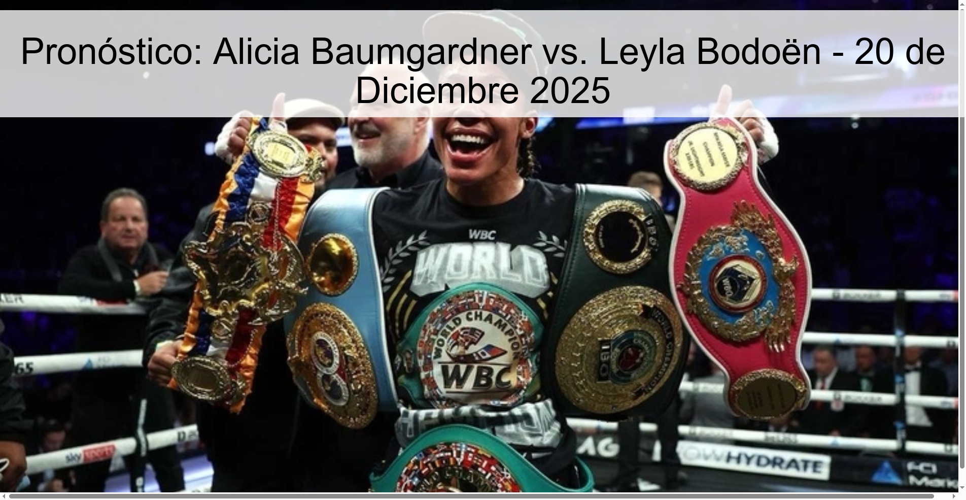 Pronóstico: Alicia Baumgardner vs. Leyla Bodoën - 20 de Diciembre 2025