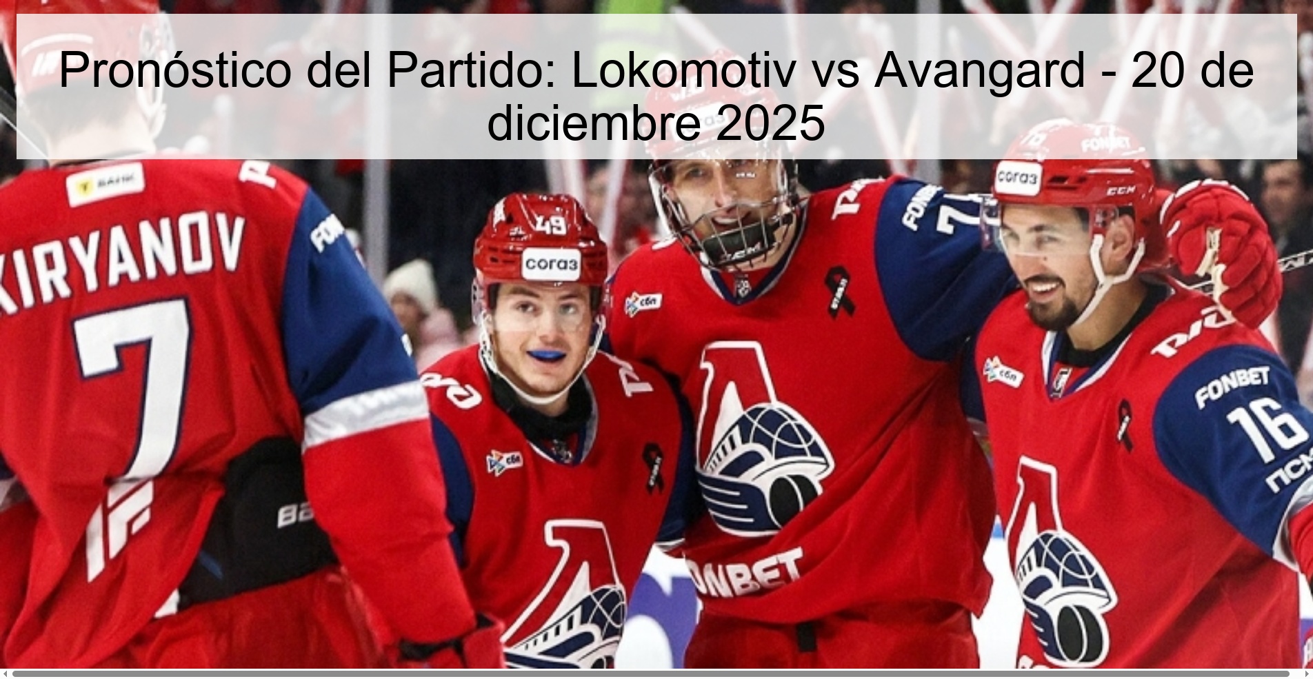 Pronóstico del Partido: Lokomotiv vs Avangard – 20 de diciembre 2025