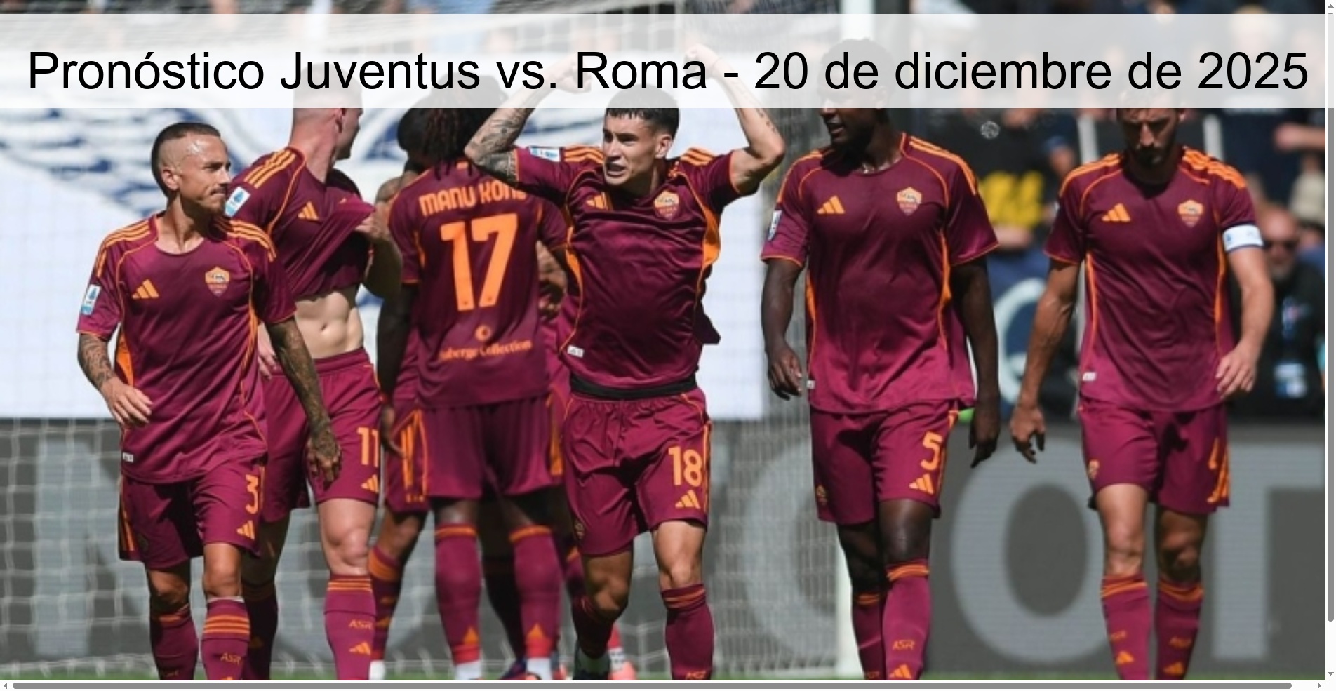 Pronóstico Juventus vs. Roma - 20 de diciembre de 2025