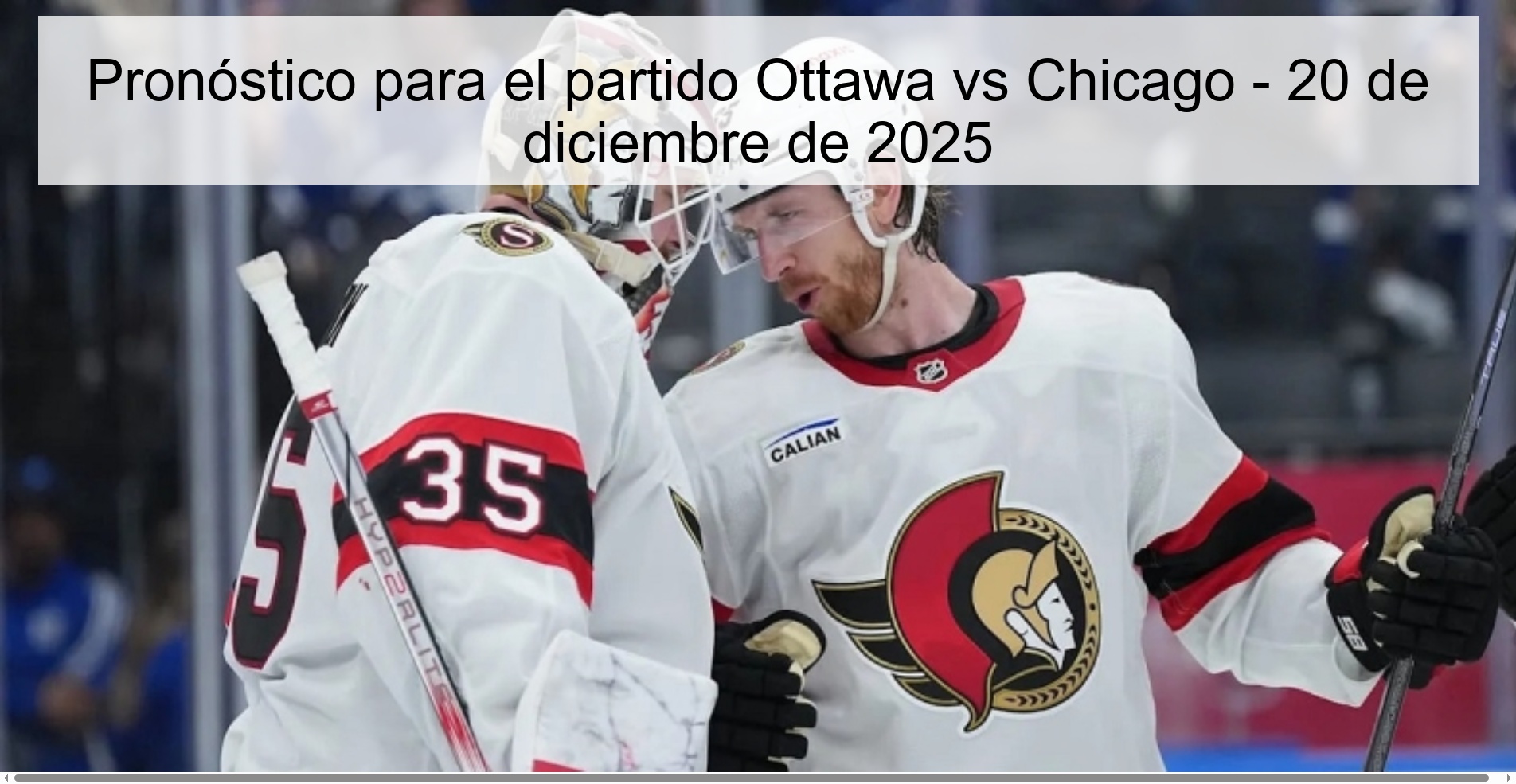 Pronóstico para el partido Ottawa vs Chicago - 20 de diciembre de 2025