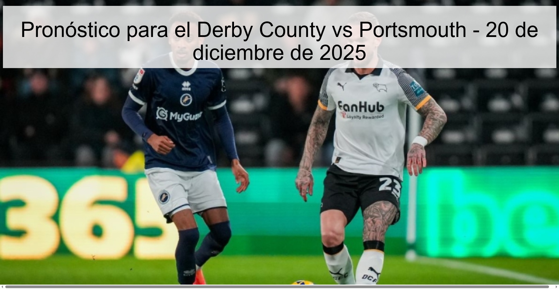 Pronóstico para el Derby County vs Portsmouth – 20 de diciembre de 2025
