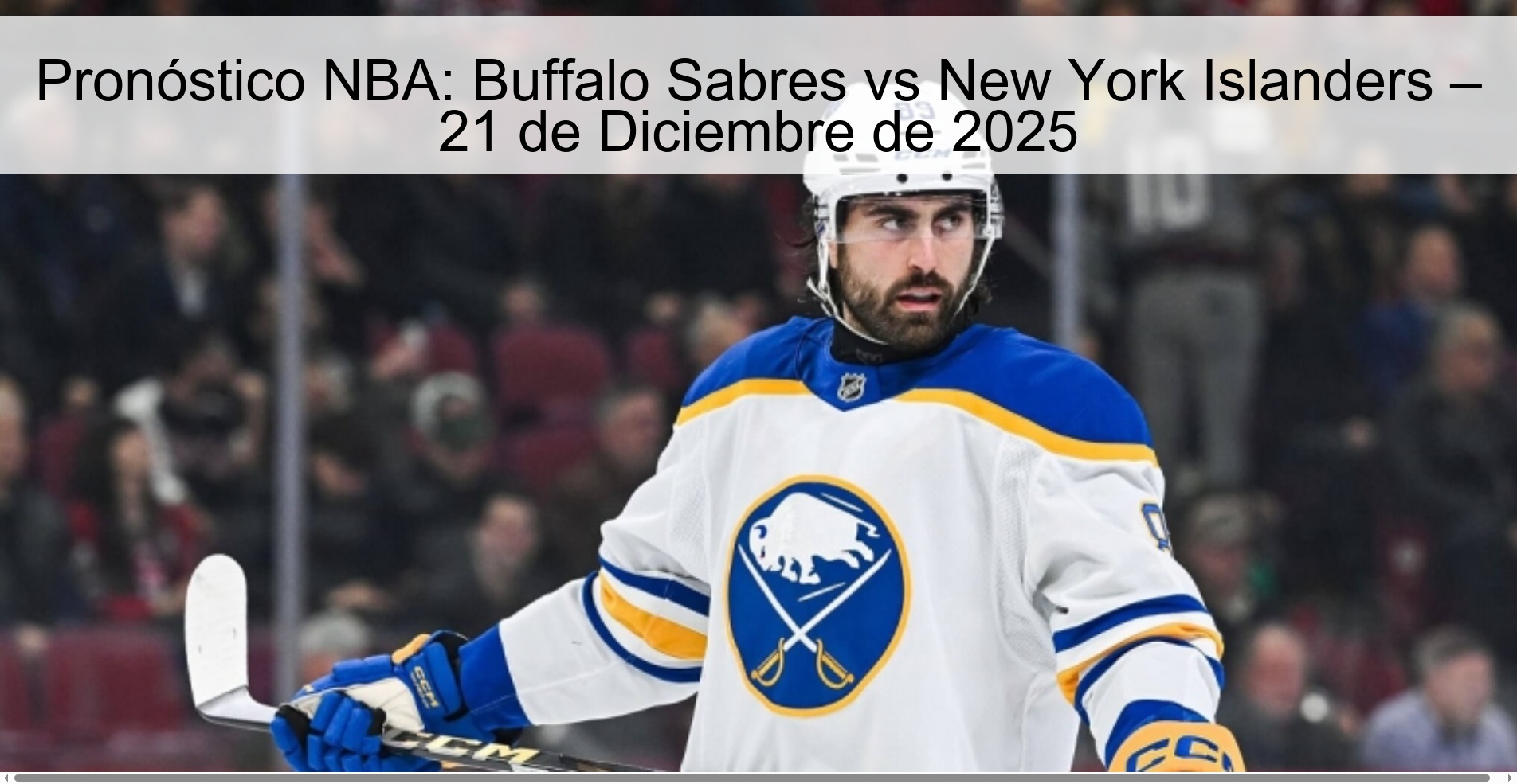 Pronóstico NBA: Buffalo Sabres vs New York Islanders – 21 de Diciembre de 2025