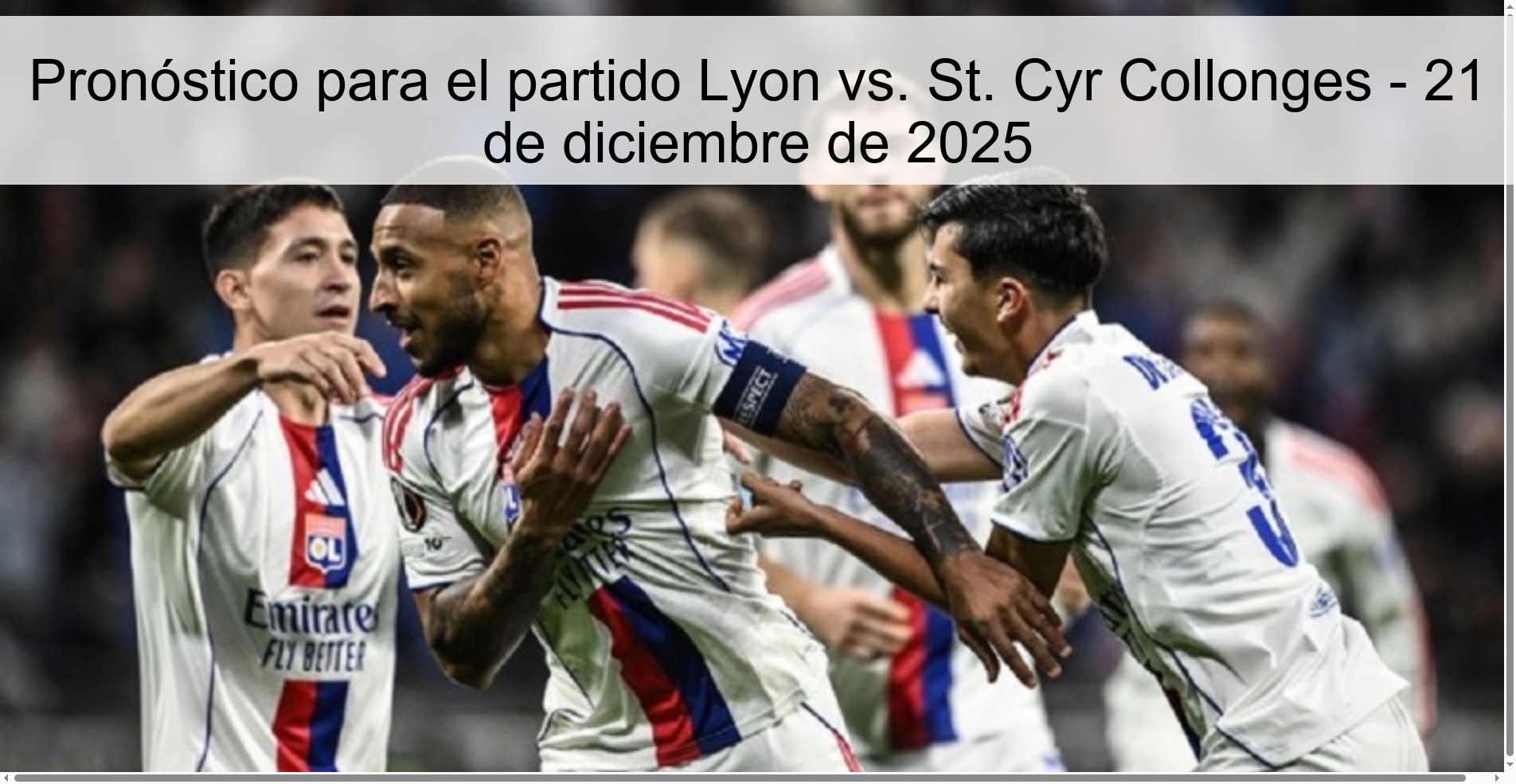 Pronóstico para el partido Lyon vs. St. Cyr Collonges - 21 de diciembre de 2025