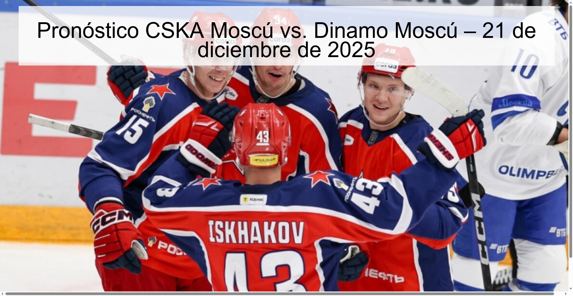 Pronóstico CSKA Moscú vs. Dinamo Moscú – 21 de diciembre de 2025