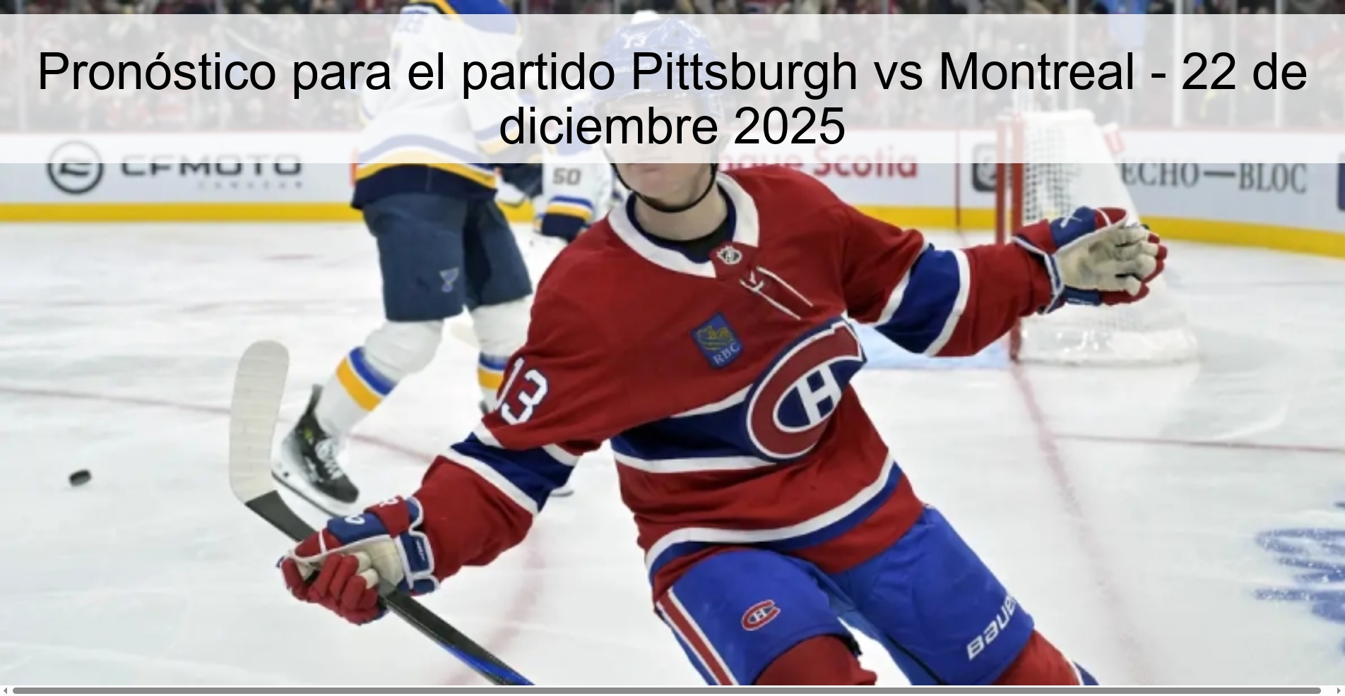 Pronóstico para el partido Pittsburgh vs Montreal – 22 de diciembre 2025