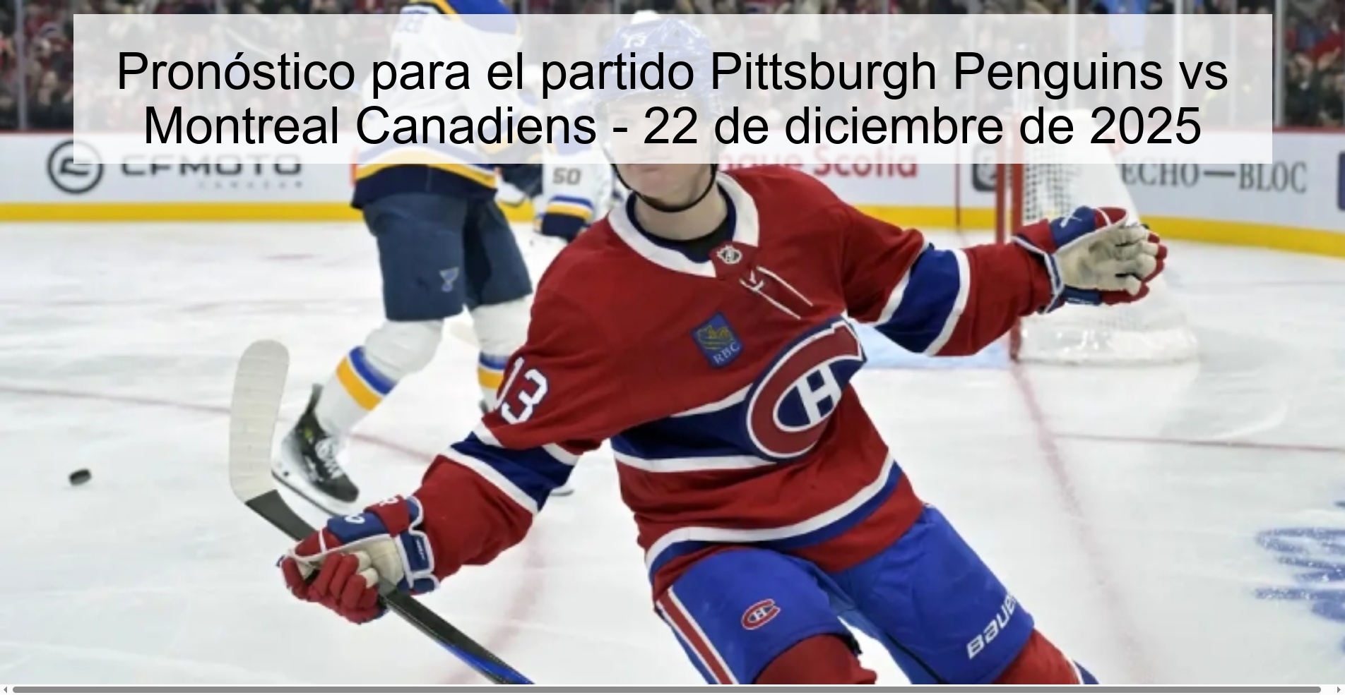 Pronóstico para el partido Pittsburgh Penguins vs Montreal Canadiens - 22 de diciembre de 2025