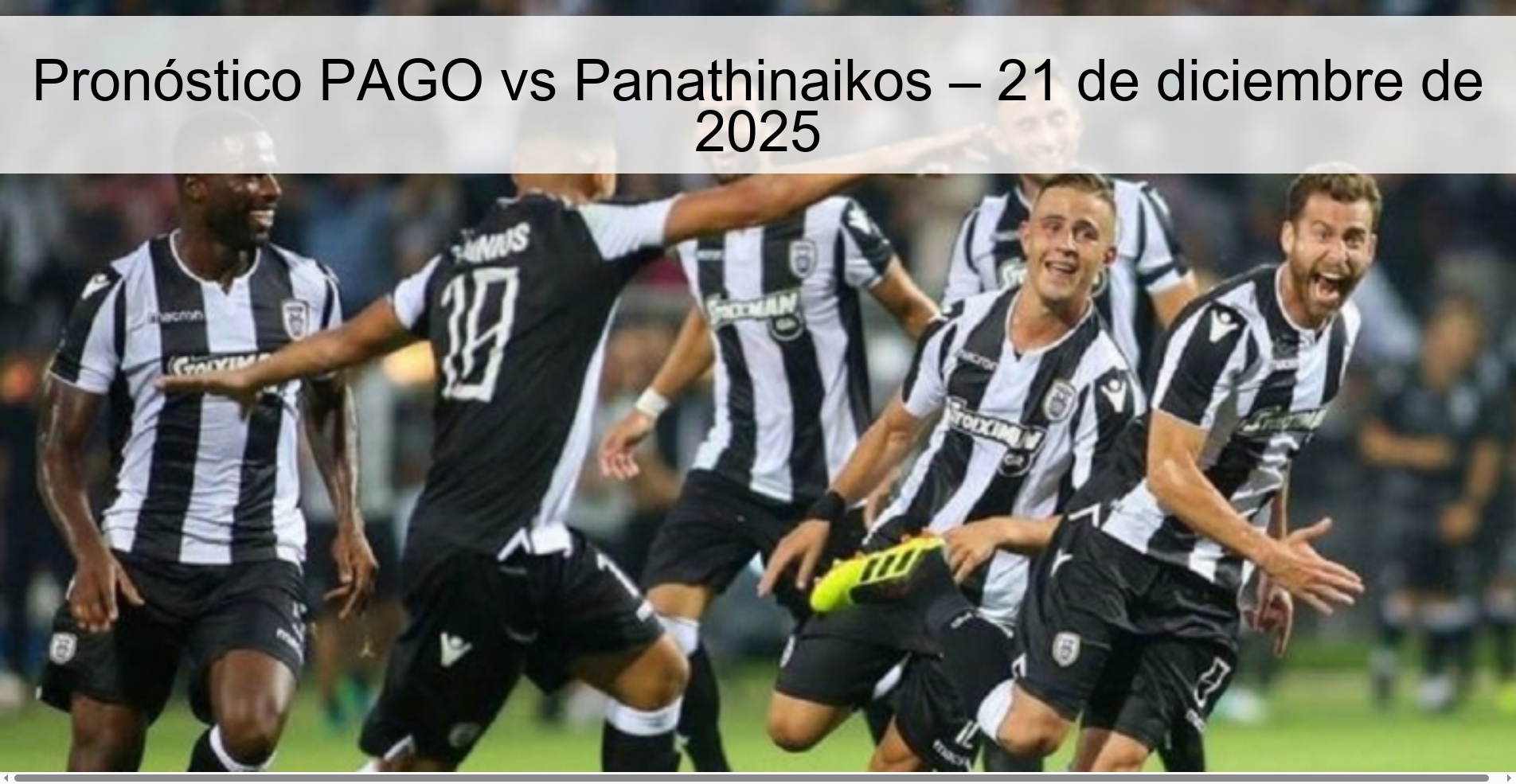 Pronóstico PAGO vs Panathinaikos – 21 de diciembre de 2025