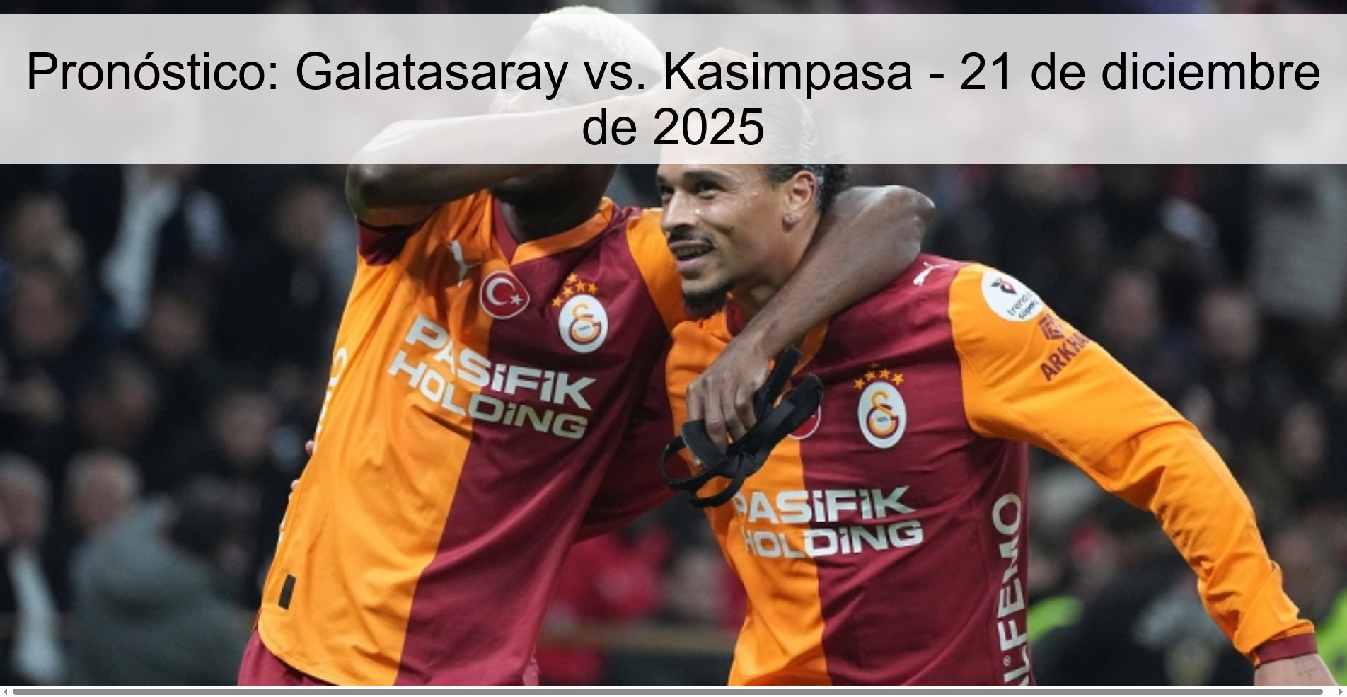 Pronóstico: Galatasaray vs. Kasimpasa - 21 de diciembre de 2025