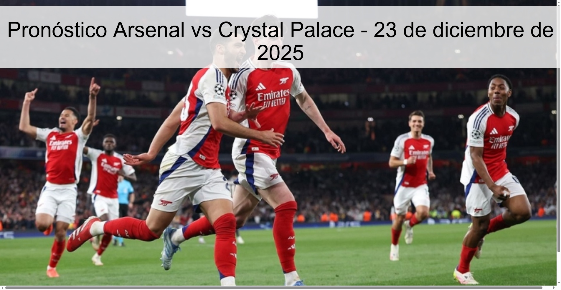 Pronóstico Arsenal vs Crystal Palace – 23 de diciembre de 2025