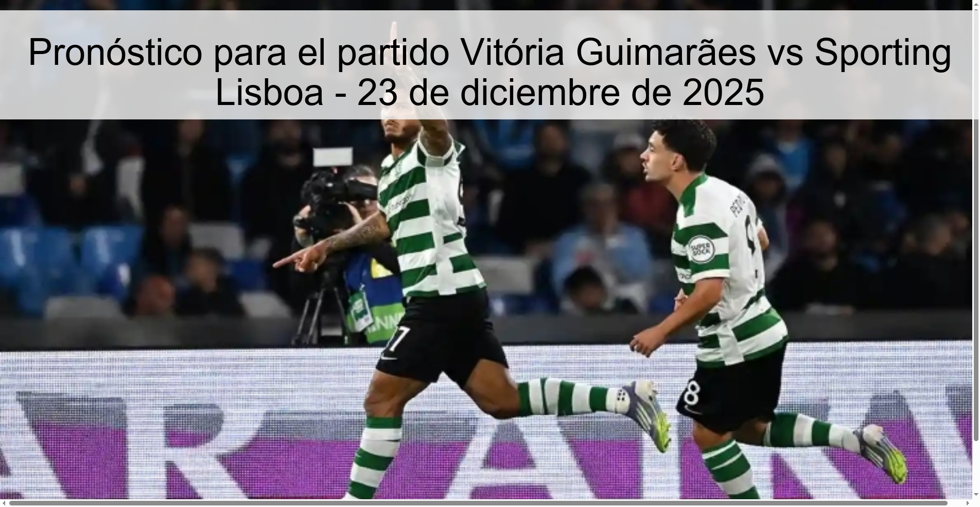 Pronóstico para el partido Vitória Guimarães vs Sporting Lisboa – 23 de diciembre de 2025
