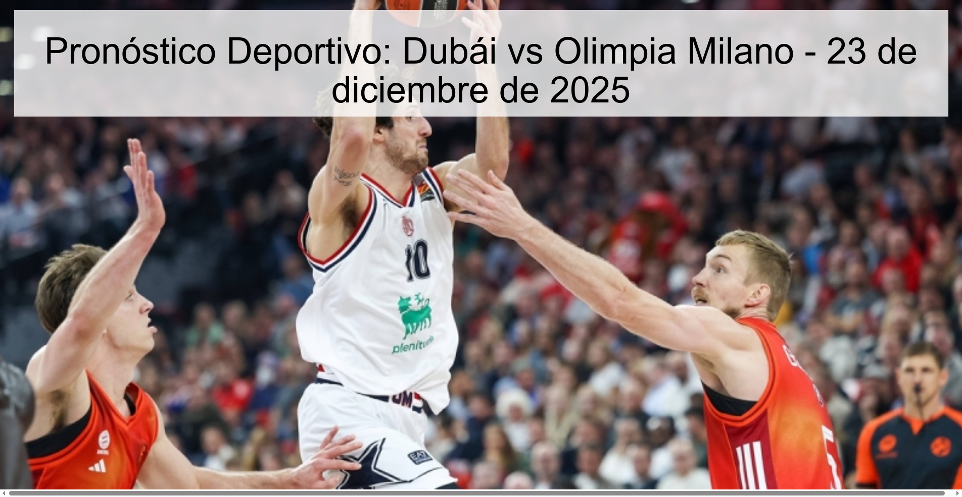 Pronóstico Deportivo: Dubái vs Olimpia Milano – 23 de diciembre de 2025