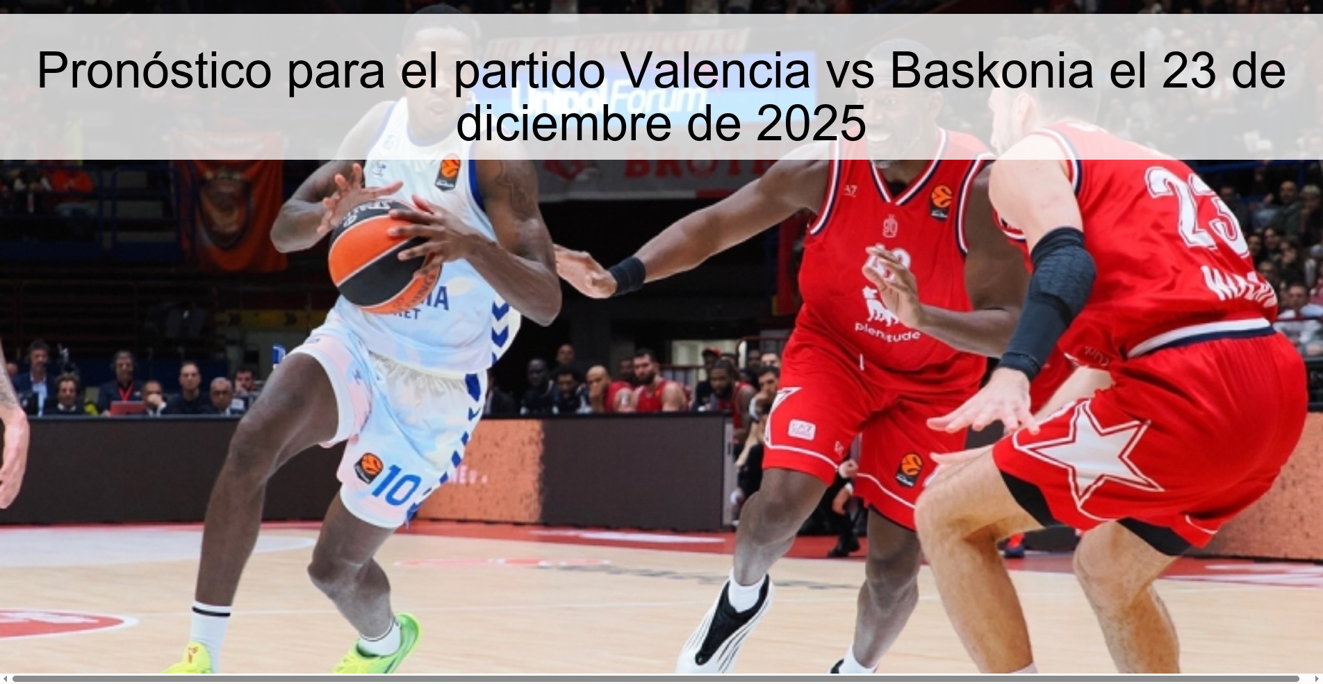 Pronóstico para el partido Valencia vs Baskonia el 23 de diciembre de 2025