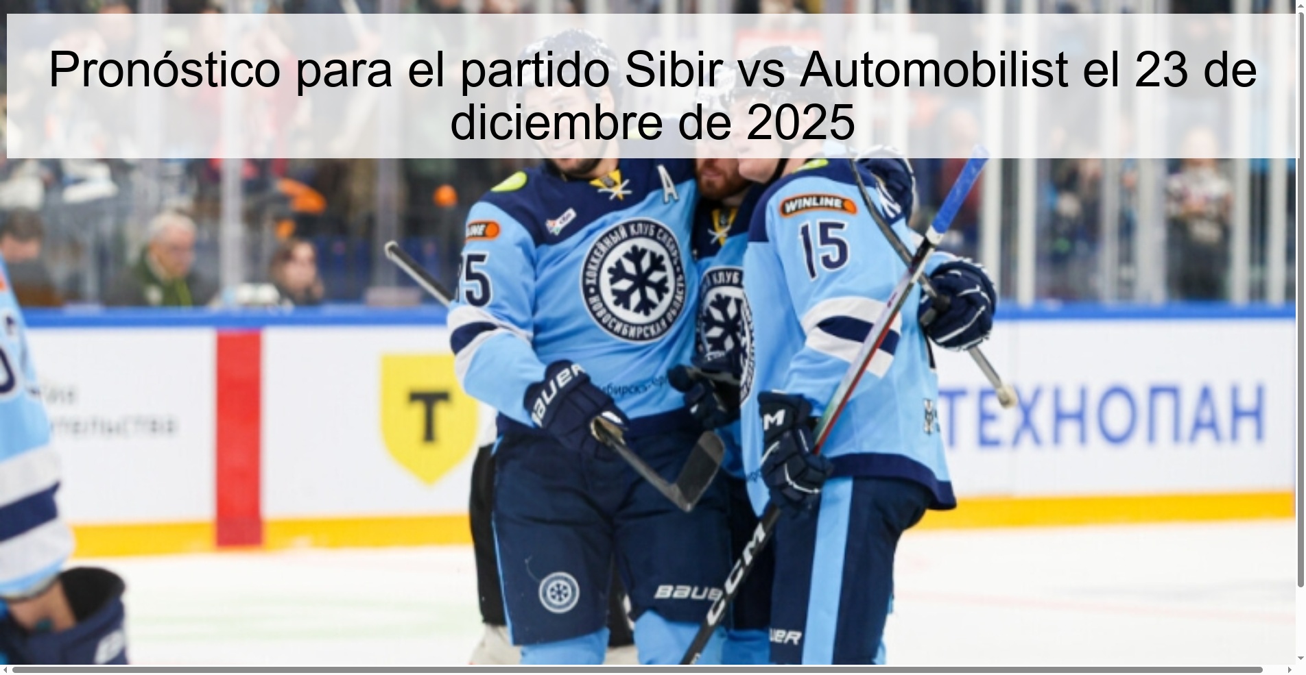 Pronóstico para el partido Sibir vs Automobilist el 23 de diciembre de 2025