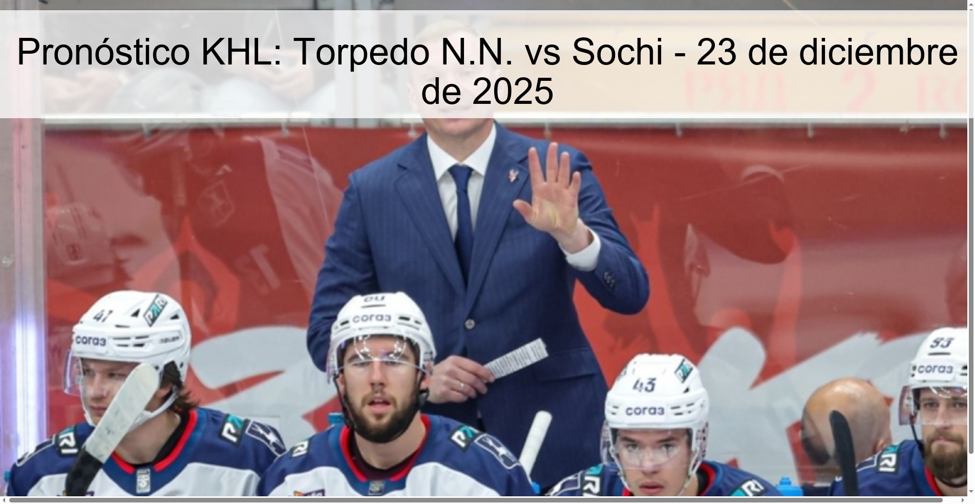 Pronóstico KHL: Torpedo N.N. vs Sochi – 23 de diciembre de 2025