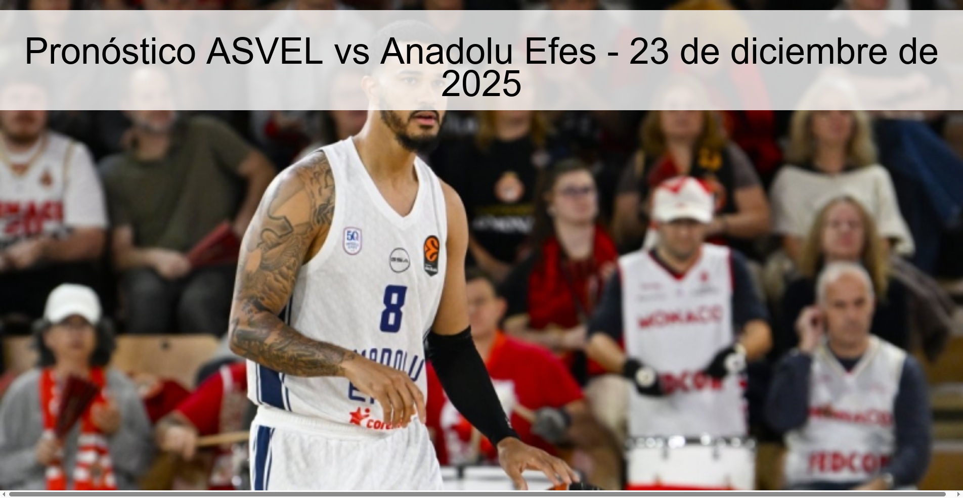 Pronóstico ASVEL vs Anadolu Efes – 23 de diciembre de 2025