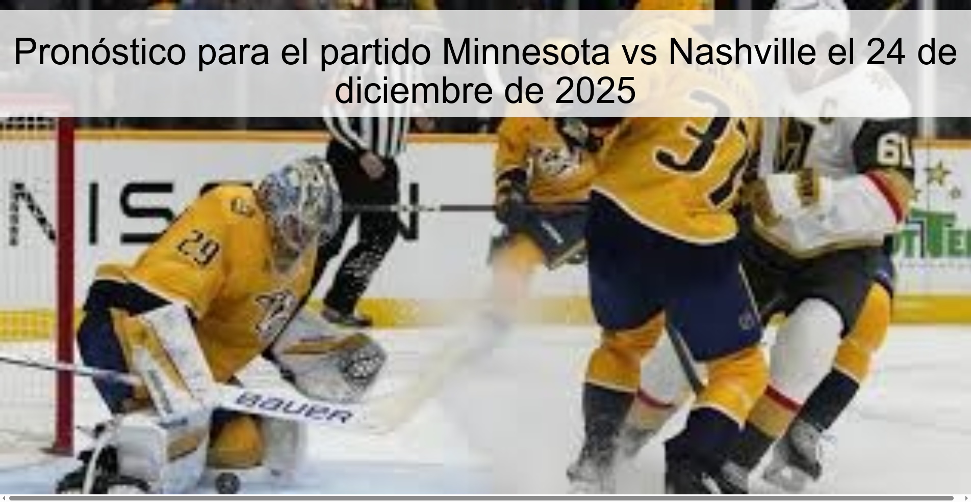 Pronóstico para el partido Minnesota vs Nashville el 24 de diciembre de 2025