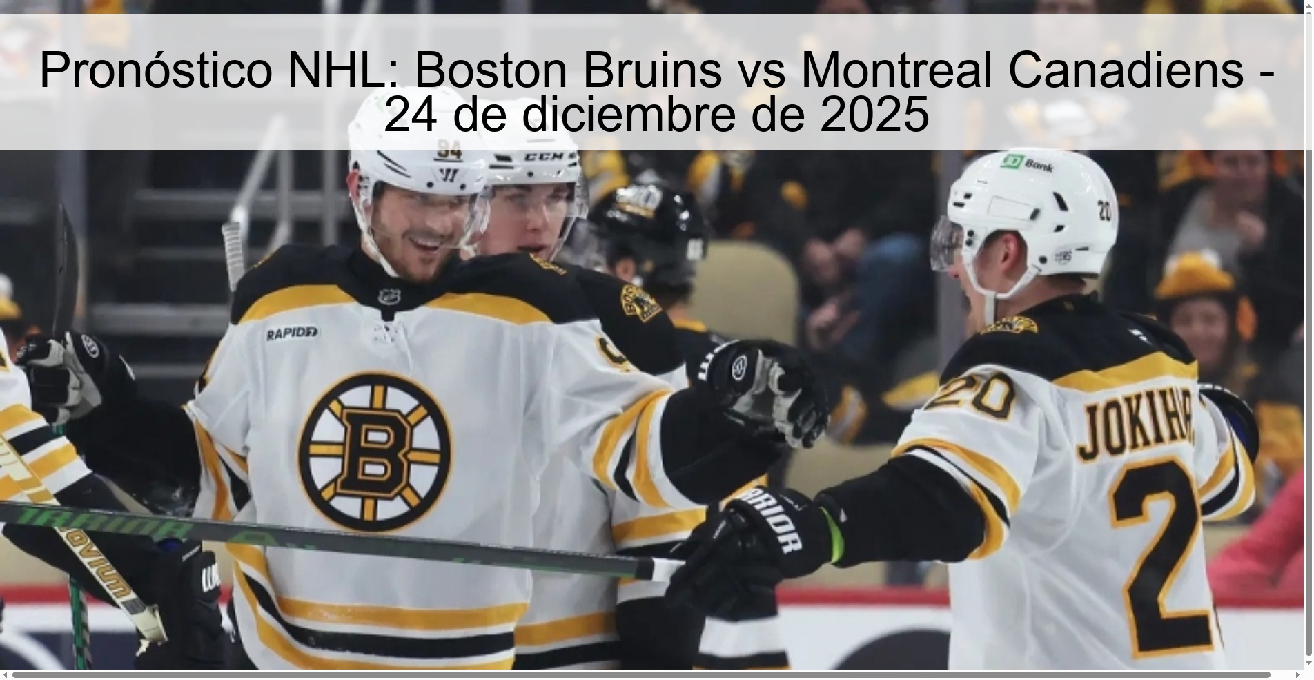 Pronóstico NHL: Boston Bruins vs Montreal Canadiens – 24 de diciembre de 2025