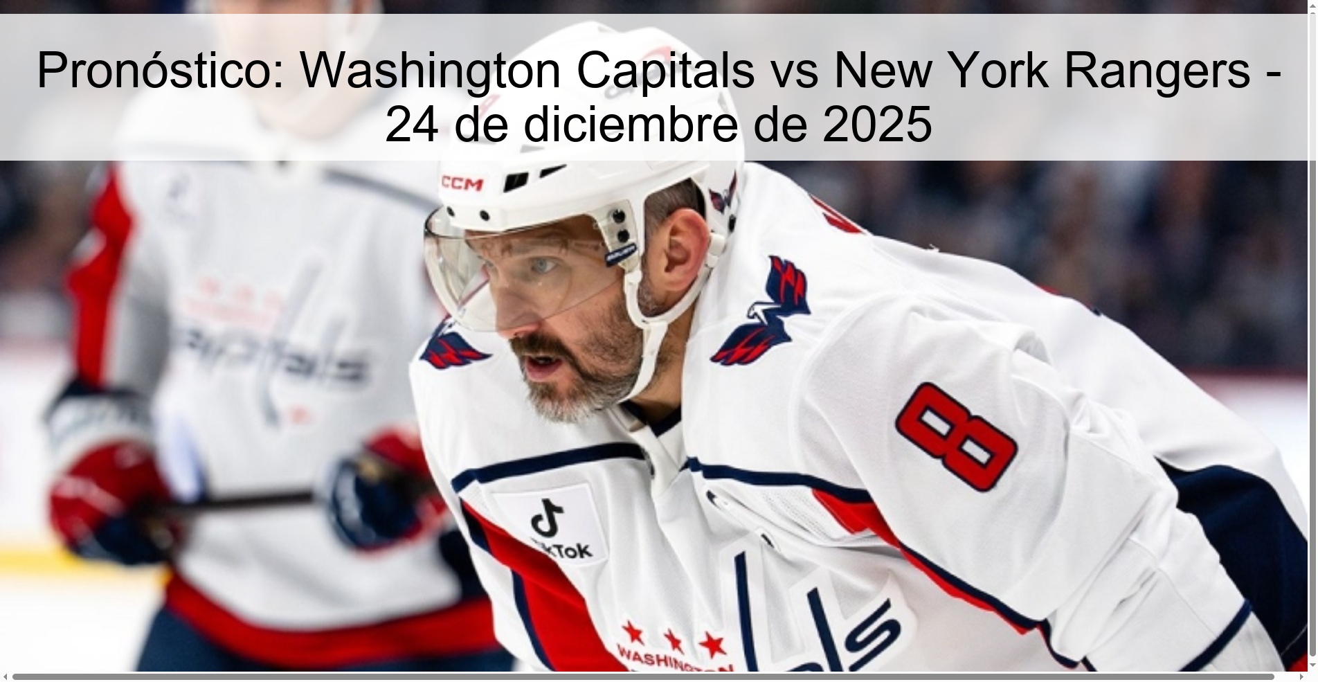 Pronóstico: Washington Capitals vs New York Rangers – 24 de diciembre de 2025
