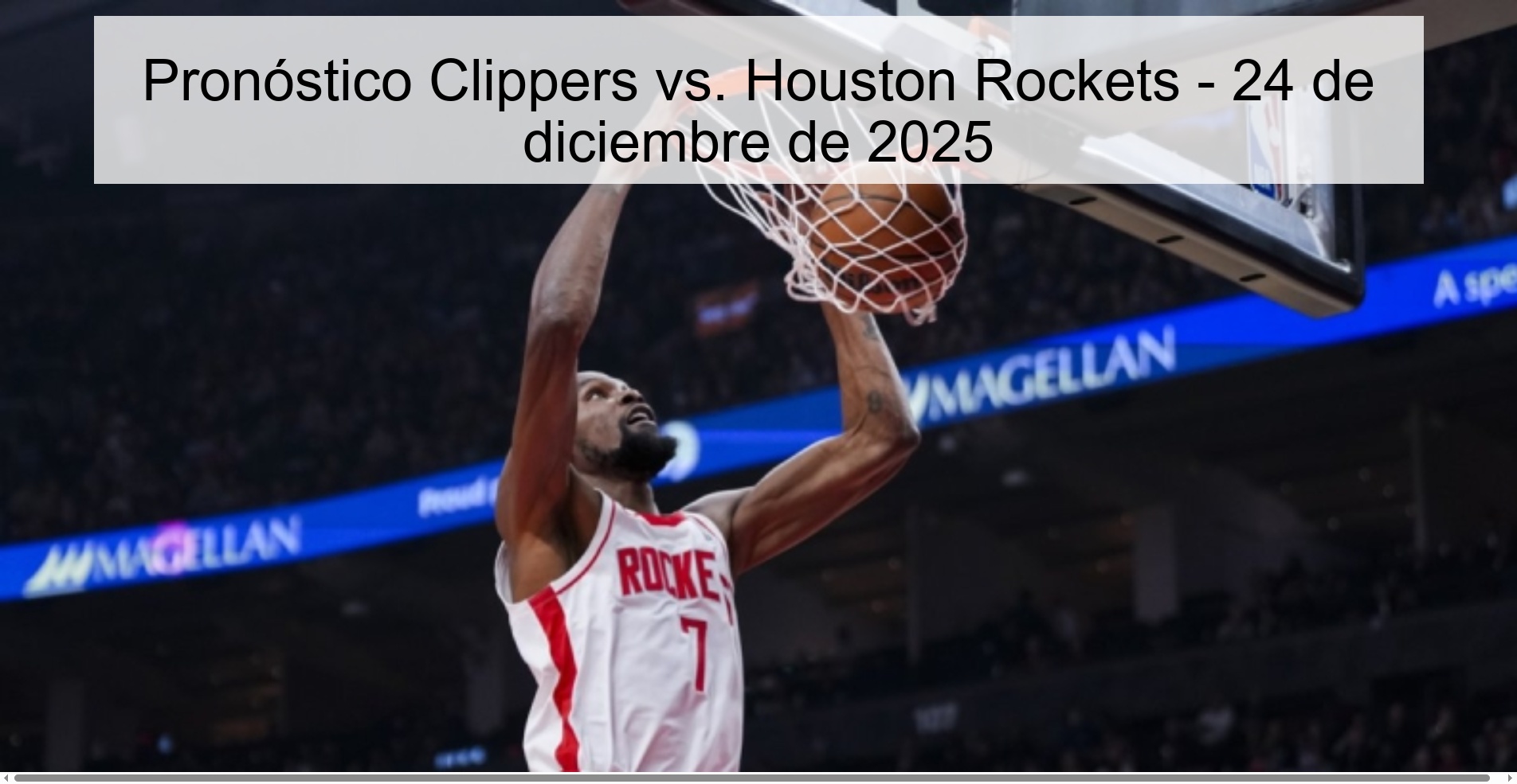 Pronóstico Clippers vs. Houston Rockets – 24 de diciembre de 2025