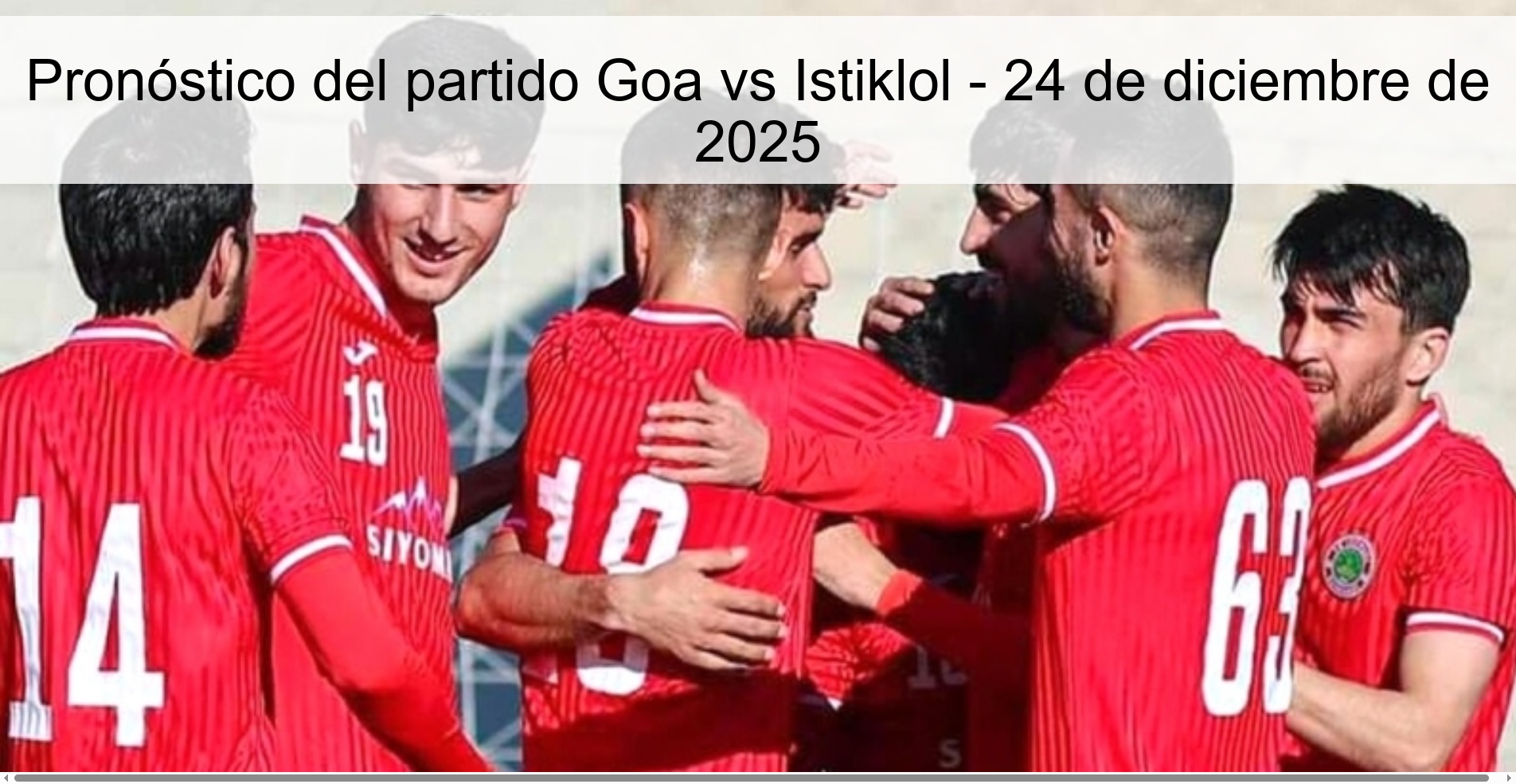 Pronóstico del partido Goa vs Istiklol – 24 de diciembre de 2025