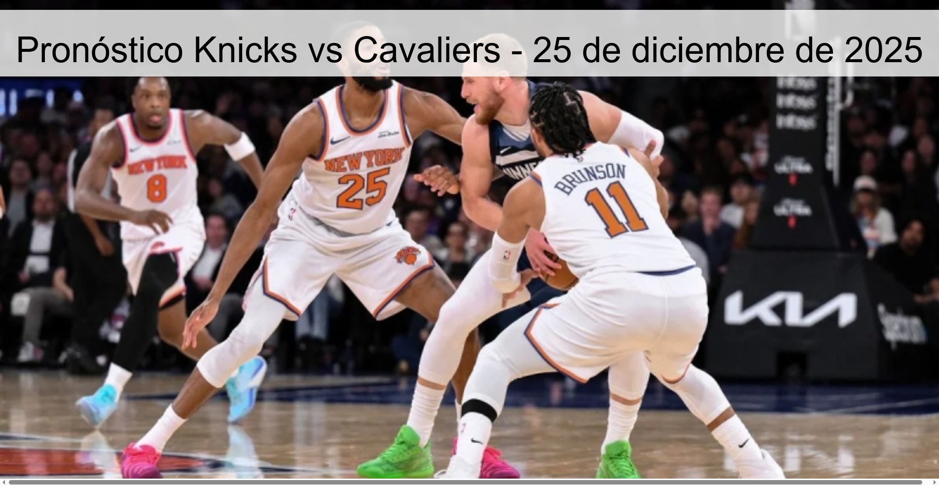 Pronóstico Knicks vs Cavaliers - 25 de diciembre de 2025