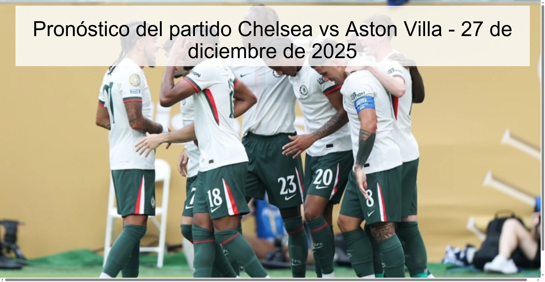 Pronóstico del partido Chelsea vs Aston Villa – 27 de diciembre de 2025