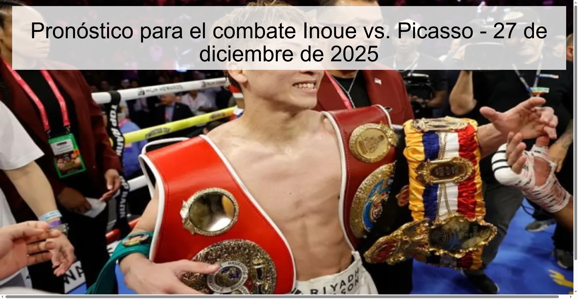 Pronóstico para el combate Inoue vs. Picasso – 27 de diciembre de 2025