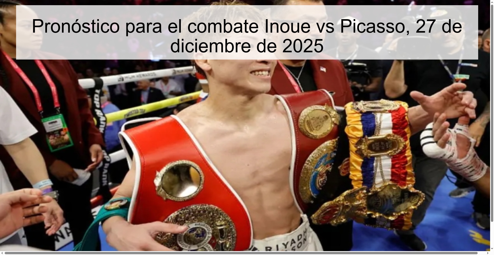 Pronóstico para el combate Inoue vs Picasso, 27 de diciembre de 2025