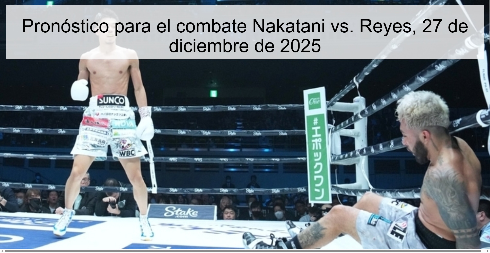 Pronóstico para el combate Nakatani vs. Reyes, 27 de diciembre de 2025
