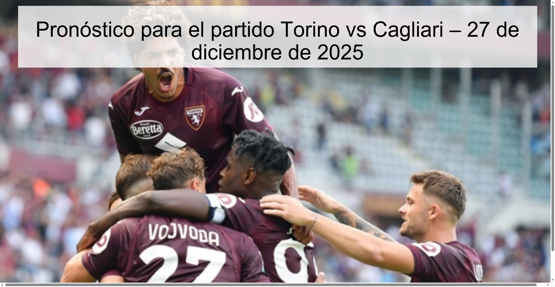 Pronóstico para el partido Torino vs Cagliari – 27 de diciembre de 2025