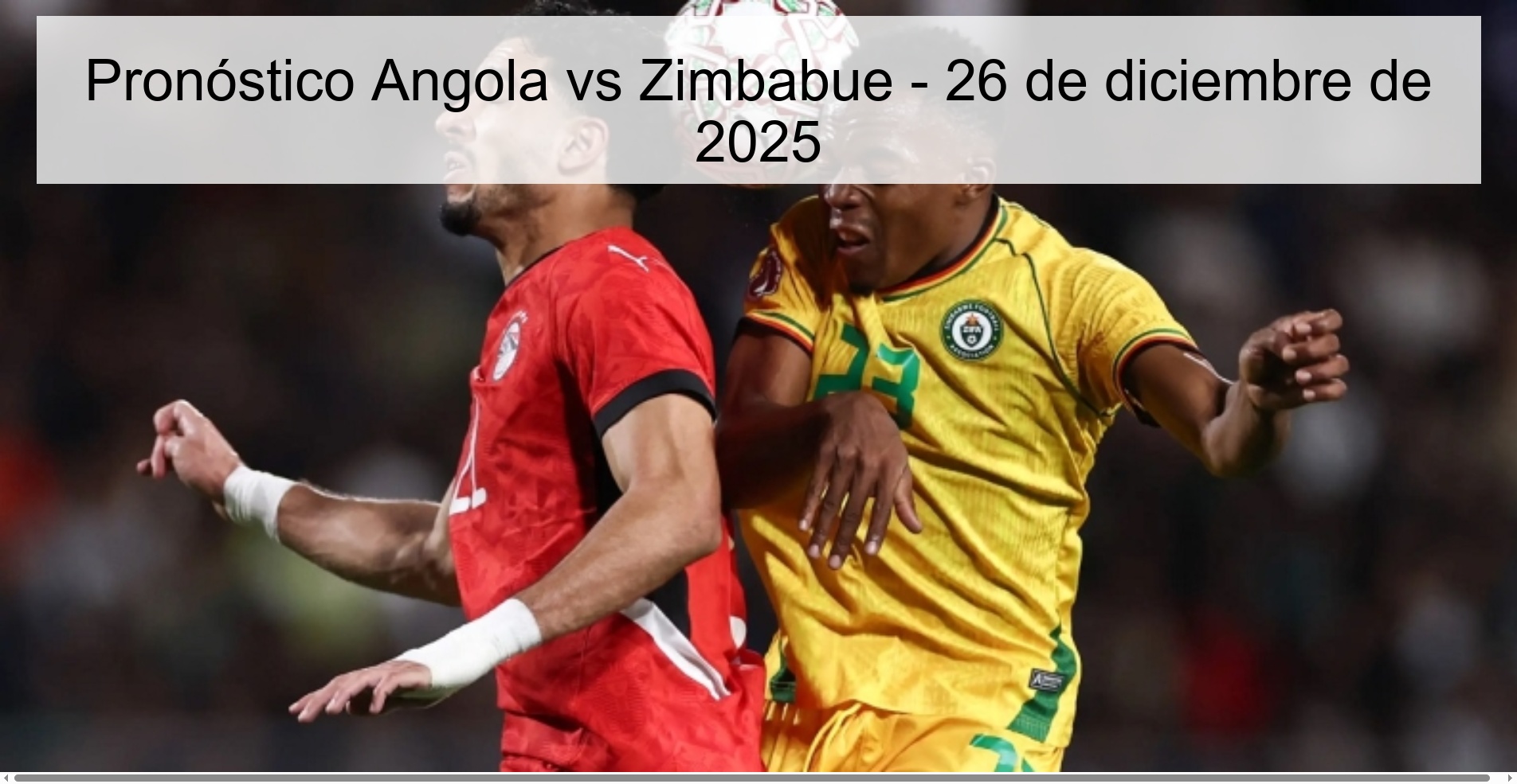 Pronóstico Angola vs Zimbabue – 26 de diciembre de 2025